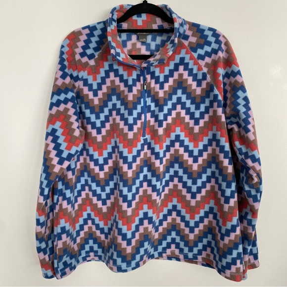 Eddie Bauer Aztec Geometric Print Fleece Zip-Up - Picture 2 of 7
